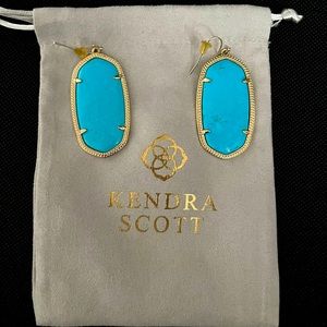 Kendra Scott gold/turquoise drop earrings